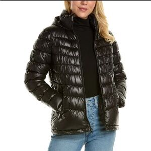 KENNETH COLE Black Hooded Packable Puffer Jacket